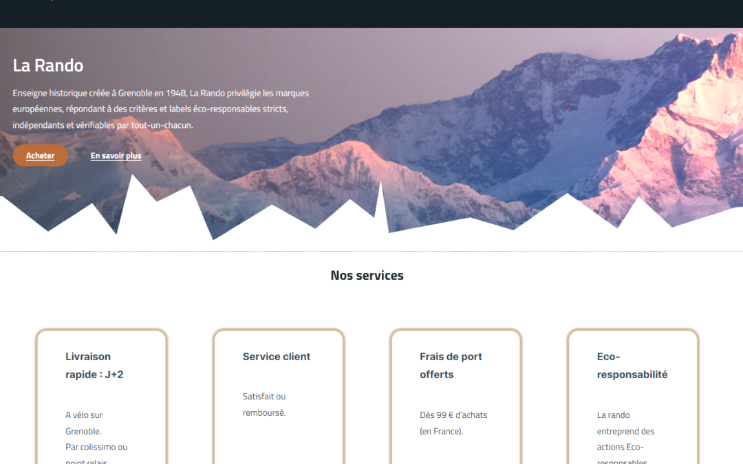 Site web pour « La Rando »